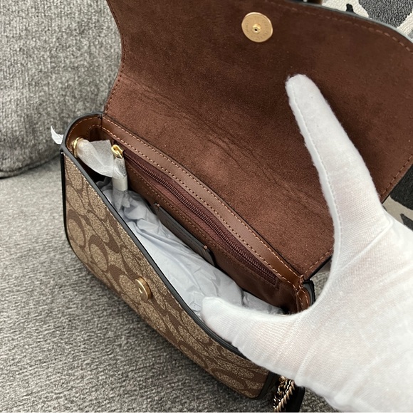 NWT COACH C7013 Gemma Crossbody In Blocked Signature Canvas With Star Buckle - Picture 5 of 16